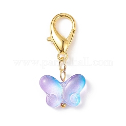 Colorful Butterfly Glass Pendant Decorations&nbsp;HJEW-JM00799