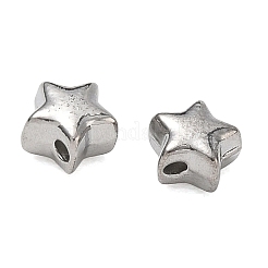 304ステンレススチールビーズ  スター  ステンレス鋼色  6.5x6.5x4mm  穴：1mm&nbsp;SA-CBA740F-22P