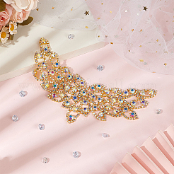 Brass Rhinestone Applique Patch&nbsp;KK-WH0081-78G