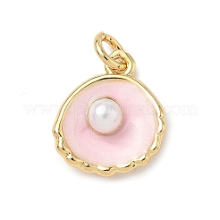 Shell Brass Charms&nbsp;KK-D426-17G