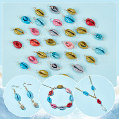 30Pcs Natural Cowrie Shell Connector Charms&nbsp;FIND-PH0007-95