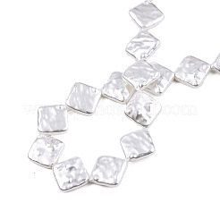 Abs プラスチック模造パール ビーズ 連売り  菱形  乳白色  13x13x3.5mm  穴：0.9mm  約31個/連  15.94インチ（40.5cm）&nbsp;KY-N015-03-B01