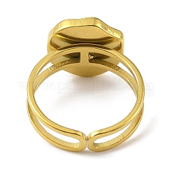 304 Stainless Steel Enamel Open Cuff Rings for Women&nbsp;RJEW-F166-44G-02