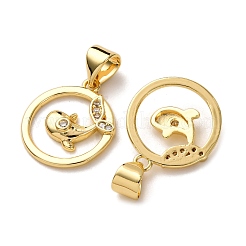 Brass Micro Pave Cubic Zirconia Pendants&nbsp;KK-A271-07D-G