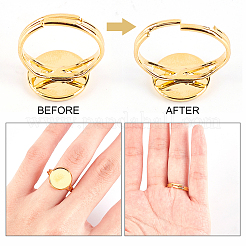 40pcs 2 Colors Adjustable Brass Ring Components and 40Pcs Glass Cabochons&nbsp;DIY-PH0002-70