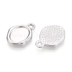 304 Stainless Steel Pendant Cabochon Settings&nbsp;STAS-T067-11P