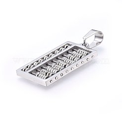 変色しにくい304ステンレススチールペンダント  そろばん  ステンレス鋼色  33x18x3mm  穴：9x5mm&nbsp;STAS-O108-65P