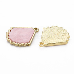 プラスチックチャーム  ライトゴールドメッキ合金パーツ  カドミウムフリー＆ニッケルフリー＆鉛フリー  葉  ピンク  18x16.5x2mm  穴：1.5mm&nbsp;PALLOY-N154-30D-NR