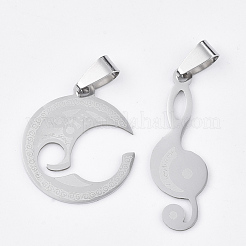 Non-Tarnish 201 Stainless Steel Split Pendants&nbsp;STAS-T048-46