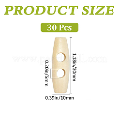 30Pcs Natural Wood Buttons&nbsp;FIND-GF0009-92B