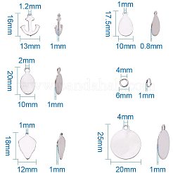 ステンレススチールペンダント  ステンレス鋼色  13~25x10~20x0.8~1mm  穴：1~2mm&nbsp;STAS-PH0013-02