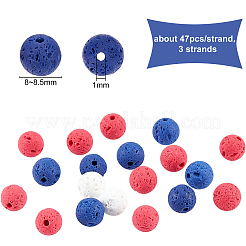 3 Strands 3 Style Synthetic Lava Rock Beads Strands&nbsp;G-OC0002-05A