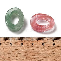 天然石ペンダント  穴のある楕円形  23x18x6mm  穴：12.5x7.5mm&nbsp;G-P563-04