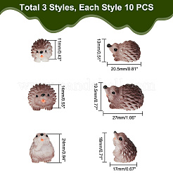 30Pcs 3 Style Resin Hedgehog Display Decorations&nbsp;DJEW-GA0001-46