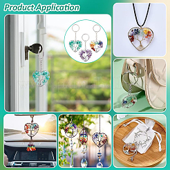 3Pcs Natural Gemstone and Iron Keychain&nbsp;KEYC-PH01586