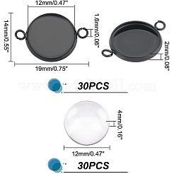 DIY Blank Dome Flat Round Link Connector Making Kit&nbsp;DIY-UN0003-77B-B