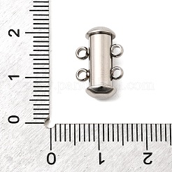 304ステンレススチール製スライドロック留め具  チューブ  1連  2穴  ステンレス鋼色  4mm  穴：15x10x6.5mm&nbsp;STAS-F350-05A-P