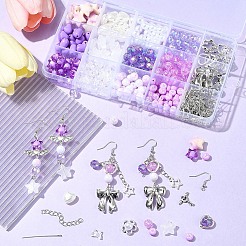 DIY アクリル & 合金イヤリング ジュエリー作成キット  ミックスカラー  5~50x5~18x0.6~8mm  穴：1.4~3.4mm&nbsp;DIY-FS0007-30