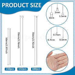 400Pcs 304 Stainless Steel Ball Head Pins & Eye Pins & Flat Head Pins&nbsp;STAS-PH0006-50