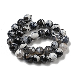 Faceted Natural Fire Crackle Agate Beads Strands&nbsp;G-F447-12mm-N13