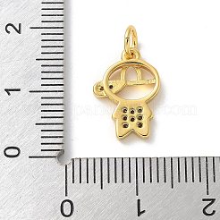 Brass Micro Pave Cubic Zirconia Pendants&nbsp;KK-P292-21D-G