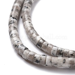 合成セサミジャスパービーズ連売り  フラットラウンド  4x2mm  穴：1mm  約169個/連  14.96''（38センチメートル）&nbsp;G-P468-21