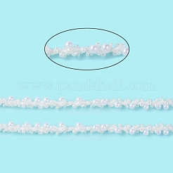 プラスチックシードビーズチェーン  スプールで  ホワイト  5x5mm&nbsp;KY-K013-02