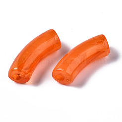 アクリルビーズ  天然石風  カーブチューブ  サンゴ  34.5x13x11mm  穴：3.5mm  約155個/500g&nbsp;LS-SACR-S678-013