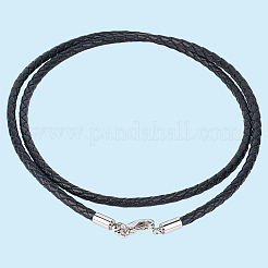 10Pcs 3mm Round Braided Leather Cords&nbsp;NCOR-CL0001-01B