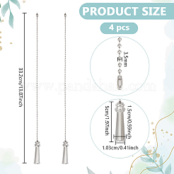 合金シーリングファンプルチェーンエクステンダー4個。  ボールチェーン付き  灯台  プラチナ  332mm&nbsp;FIND-BC0014-43P