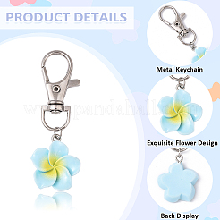 30Pcs 6 Colors Resin Flower Pendant Decorations&nbsp;HJEW-YW00140