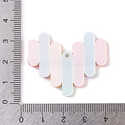 虹をテーマにしたアクリルパーツ  ハート  31x38x2mm  穴：1.7mm&nbsp;MACR-U003-01H