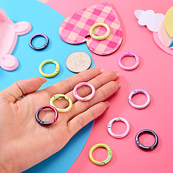 15Pcs Spray Paint Alloy Spring Gate Rings&nbsp;FIND-TA0010-92