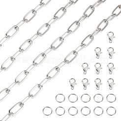 アルミペーパークリップチェーンブレスレット/ネックレスDIYキット  亜鉛合金カニカンを含む  真鍮製丸カン  プラスチック製の空のスプール  プラチナ  19x9x2mm&nbsp;DIY-TA0012-91P