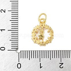 925 Sterling Silver Micro Pave Clear Cubic Zirconia Star Ring Charms&nbsp;STER-S011-05G