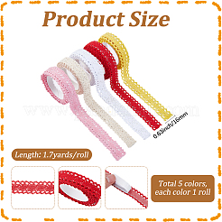 5 Rolls 5 Colors Cotton Decorative Tape&nbsp;TAPE-GF0001-03