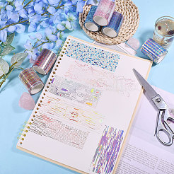 6Pcs 6 Colors PET Decorative Stickers&nbsp;DIY-PH0032-38