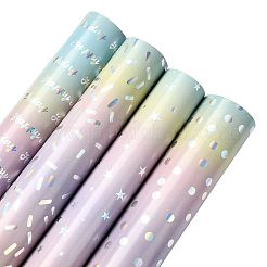 虹色のグラデーションの誕生日プレゼントの包装紙  長方形  水玉  430x0.1mm  3 m /ロール&nbsp;DIY-FZC0002-03A