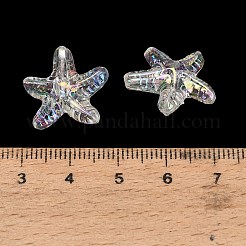 透明なアクリルビーズ  ヒトデ  ABカラーメッキ  透明  19x19x9mm  穴：1.6mm  約632個/500g&nbsp;AC-CBAE38D-03C
