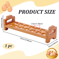 松の木の卵ホルダー  キッチン用品  長方形  チョコレート  340x100x90mm  内径：35mm&nbsp;WOOD-WH0316-010