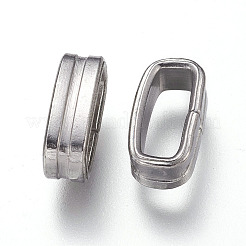 変色しない304ステンレススチールリング  バックル留め金  長方形  ステンレス鋼色  12.5x4x6mm  内径：10x3.5mm&nbsp;X-STAS-I102-04