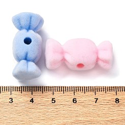 フロッキーレジンビーズ  キャンディ  ミックスカラー  15x31x15mm  穴：3.5mm&nbsp;FIND-S001-09A