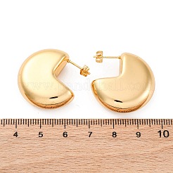 フラットラウンド 304 ステンレススチール スタッド イヤリング  ゴールドカラー  27x10mm&nbsp;EJEW-A125-16G