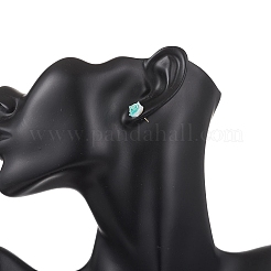 プラスチックスタッドピアス  花  304ステンレススチールスタッドピアス金具付き  ミックスカラー  9x11.5mm&nbsp;EJEW-JE06899