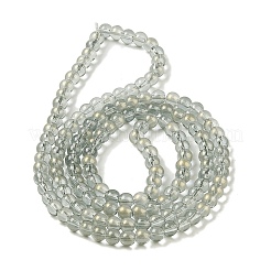 ガラスビーズ連売り  グリッターパウダー付き  ラウンド  濃い緑  6x5.5mm  穴：1mm  約142個/連  29.92''（76センチメートル）&nbsp;X-GLAA-K068-01A-05