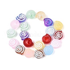Half Baking Paint Transparent Glass Enamel Beads Strands&nbsp;GLAA-N061-03