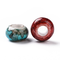 Spray Painted Opaque Acrylic European Beads&nbsp;ACRP-F002-02