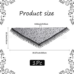 女性用布製ポリエステルヘッドバンド  三角ヘアアクセサリー  ブラック  1000x310x0.5mm&nbsp;OHAR-WH20012-01A-03
