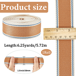 6.25ヤードのポリコットンストライプツイルリボン  ギフト装飾用  ペルー  1-1/2インチ（38mm）&nbsp;SRIB-CY0001-09C