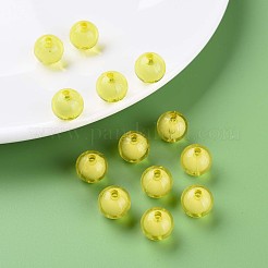 透明なアクリルビーズ  二層ビーズ  ラウンド  シャンパンイエロー  11.5x11mm  穴：2mm  約520個/500g&nbsp;TACR-S152-16A-717